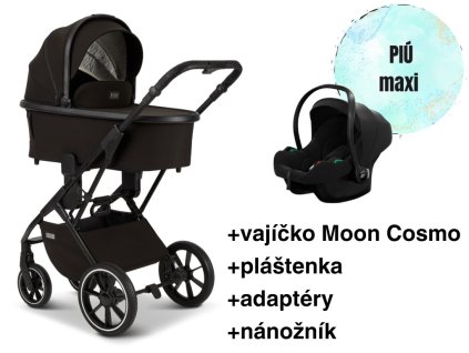 Kombinovaný kočík Moon PIÚ MAXI SET black