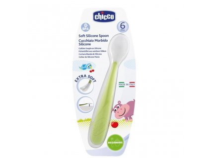 Chicco silikónová lyžička Soft zelená 8058664031801