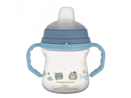 Canpol Babies pohárik first cup bonjour 150 ml modrý 5901691869950