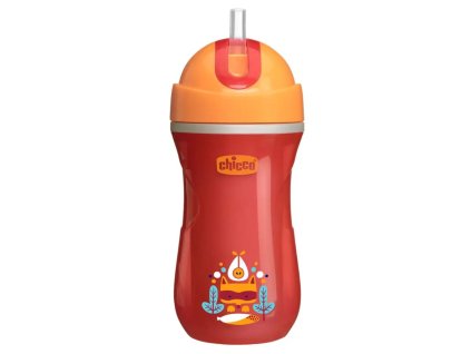 Chicco termopohárik so slamkou 266ml oranžový 8058664070138