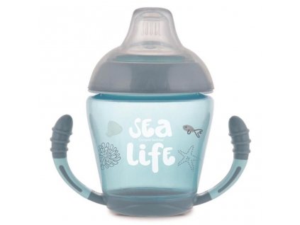 Canpol Babies pohárik s mäkkým náustkom Sea Life 230 ml šedý 5901691816565