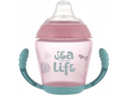 Canpol Babies pohárik s mäkkým náustkom Sea Life 230 ml ružový 5903407565019