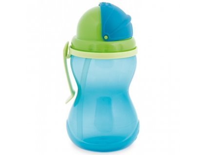 Canpol Babies športová fľaša so slamkou 370 ml modrá 5901691812284