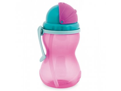Canpol Babies športová fľaša so slamkou 370 ml ružová 5901691812291