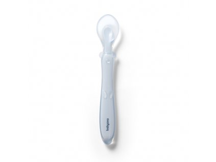 BabyOno silikónová flexibilná lyžička šedo-modrá 5901435414279