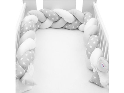 Mantinel vrkoč New Baby Hviezdičky sivo-biely