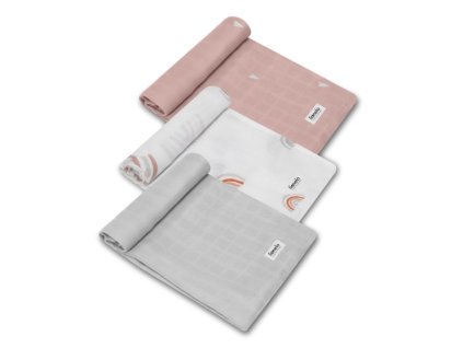 Lionelo bambusové plienky Rainbow 70x70 cm – 3 ks 5903771701907