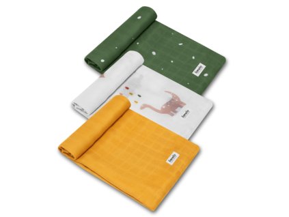 Lionelo bambusové plienky Dino 70x70 cm – 3 ks 5903771701891