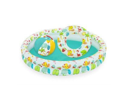 Bestway bazén 2 kruhy + balón a koleso 6941607325032