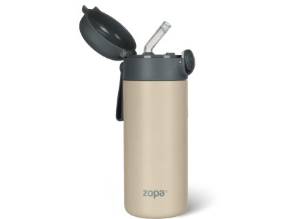 Zopa termoska so slamkou 350 ml Cookie Beige 8595114428885