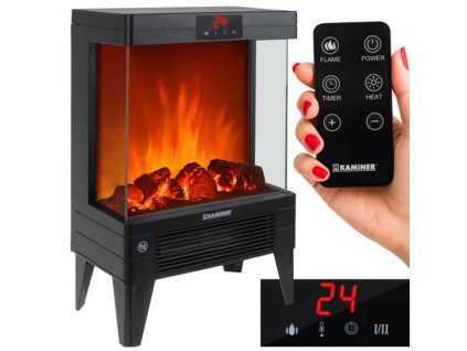 Kaminer elektrický ohrievač s efektom krbu | 2000 W | Diaľkový ovládač 5900779959033