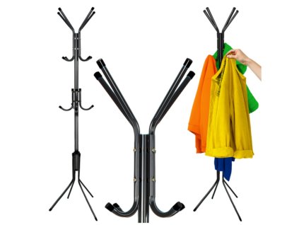 Ruhhy čierny kovový vešiak 12 hákov 5900779958838