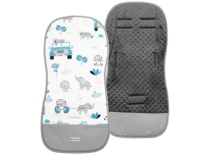 Podložka do kočíka šedo-modrá 5907719491974