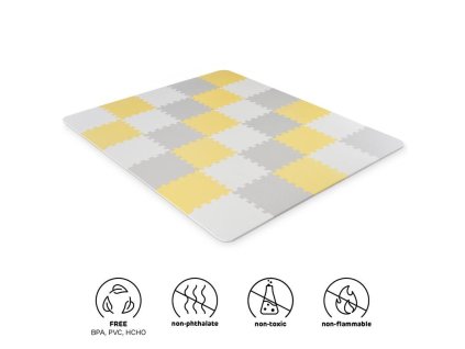 Penové puzzle na zem Kinderkraft Luno 150x180 cm Yellow
