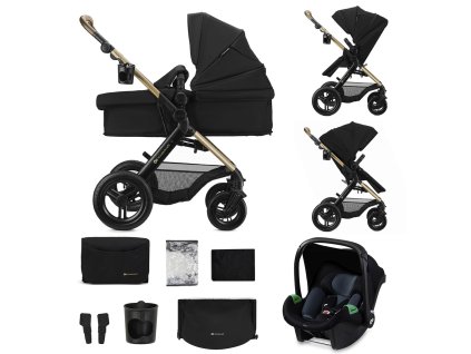 Kočík Kinderkraft Moov 2 XL Air 3v1 v čiernej farbe black