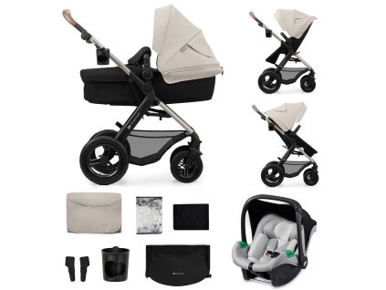 Kočík Kinderkraft Moov 2 Air 3v1 v šedej farbe moonlight grey