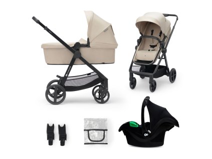 Kočík Kinderkraft Newly v béžovej farbe Sand Beige + vajíčko Mink PRO