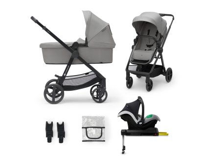 Kočík Kinderkraft Newly + vajíčko Mink PRO so základňou (Farba Classic grey)