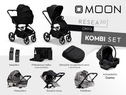 Kočík Moon Resea 2.0 set Kombi (Farba Onyx)