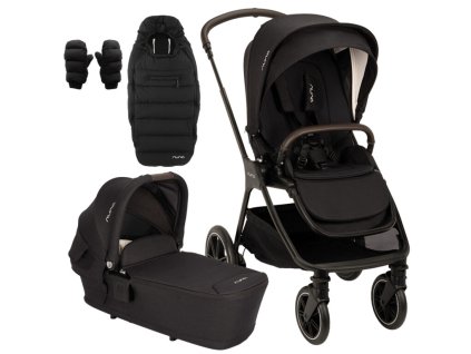 Kočík Nuna TRIV™ LX 2v1 + zimný set (Farba Caviar)