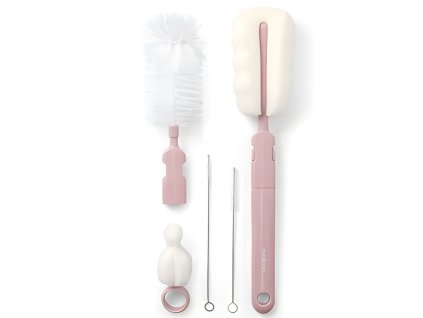 BabyOno sada kefiek na fľaše a cumlíky ružová