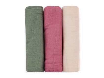 Mušelínové plienky Petite&Mars Moussy Botanic Tones 3 kusy