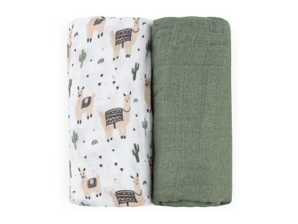 Zavinovacia bambusová plienka/prikrývka Petite&Mars Misty Llama Vibes 2 kusy