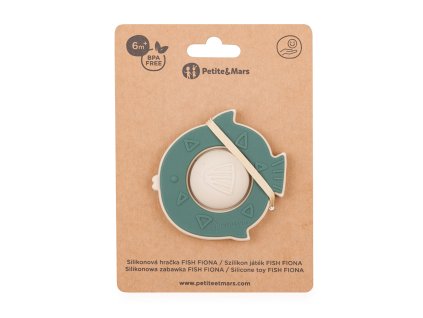 Silikónová hračka Petite&Mars Fish Fiona Misty Green