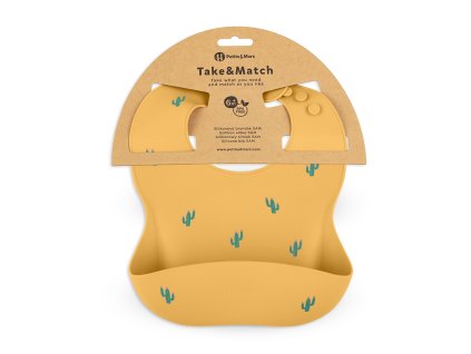 Silikónový podbradník Petite&Mars Take&Match Ochre Cacti