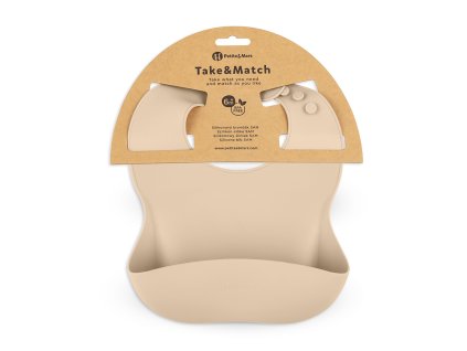 Silikónový podbradník Petite&Mars Take&Match Desert Sand