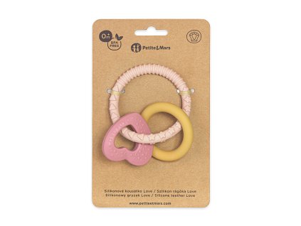 Silikónová hryzačka Petite&Mars Love Cute Pink