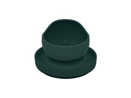 Jedálenská silikónová sada Petite&Mars Take&Match miska+tanier Misty Green