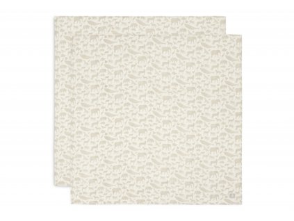 Jollein Plienky zavinovacie 2ks 115x115cm Animals Nougat