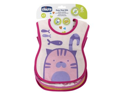 Chicco bavlnený podbradník nepremokavý- pink 2 kusy