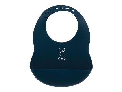 Nattou silikónový podbradník so zapínaním tmavomodrý