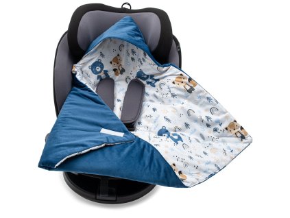 Zateplená zavinovačka do autosedačky New Baby blue