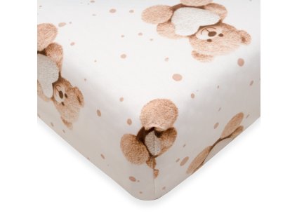 Jersey plachta New Baby 120x60 cm Love Teddy Bear beige
