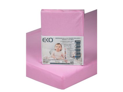 Nepremokavá jersey plachta EKO 120x60 cm ružová