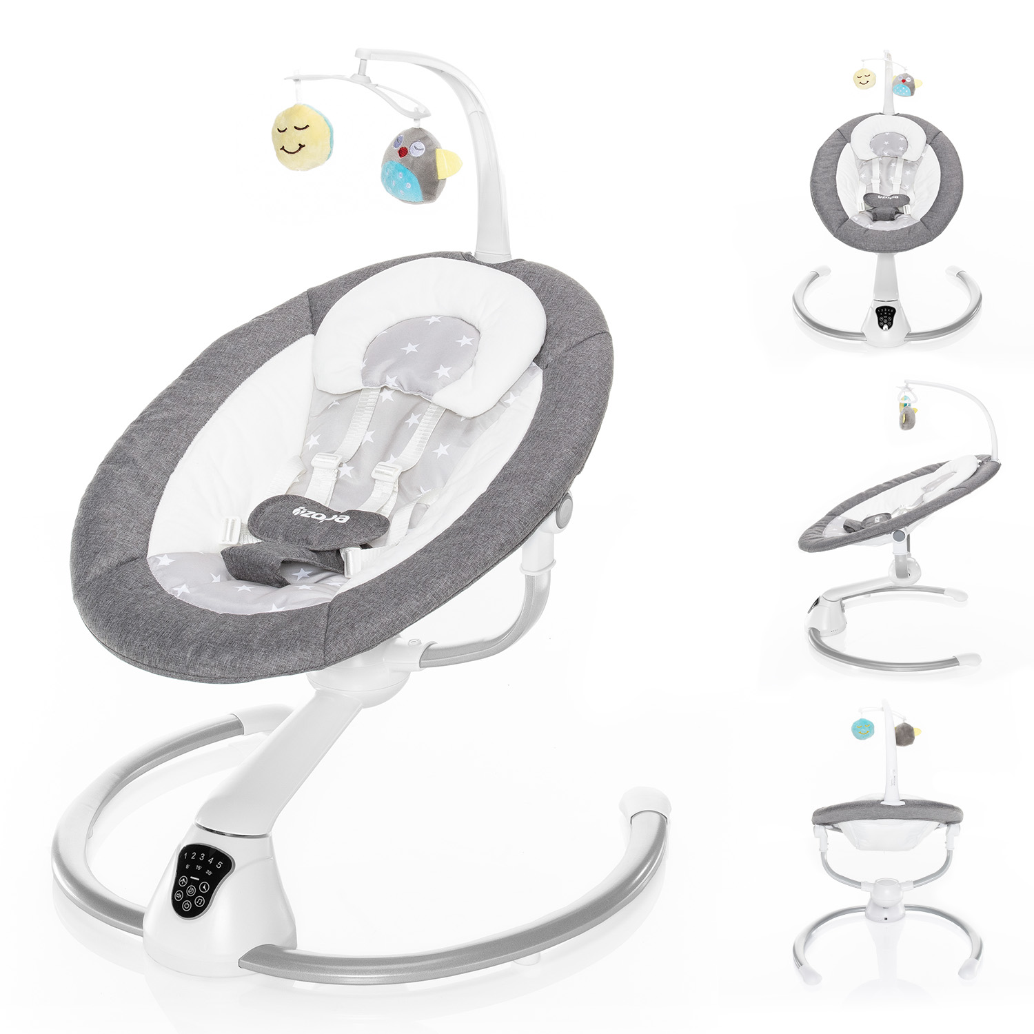 Hojdacie kresielko pre deti Zopa Lullaby Grey Stars