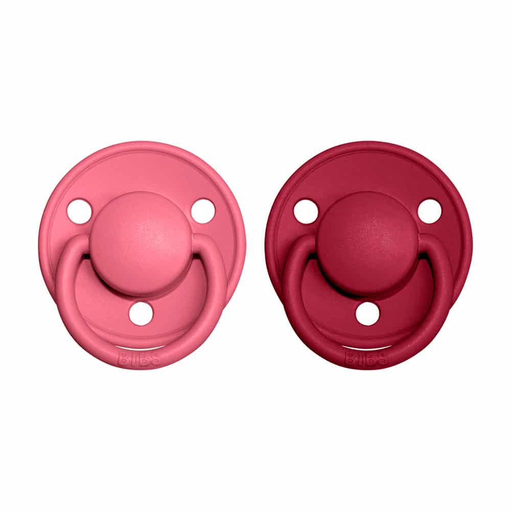 Cumlíky BIBS De Lux kaučukové - veľkosť 1 - Coral/Ruby