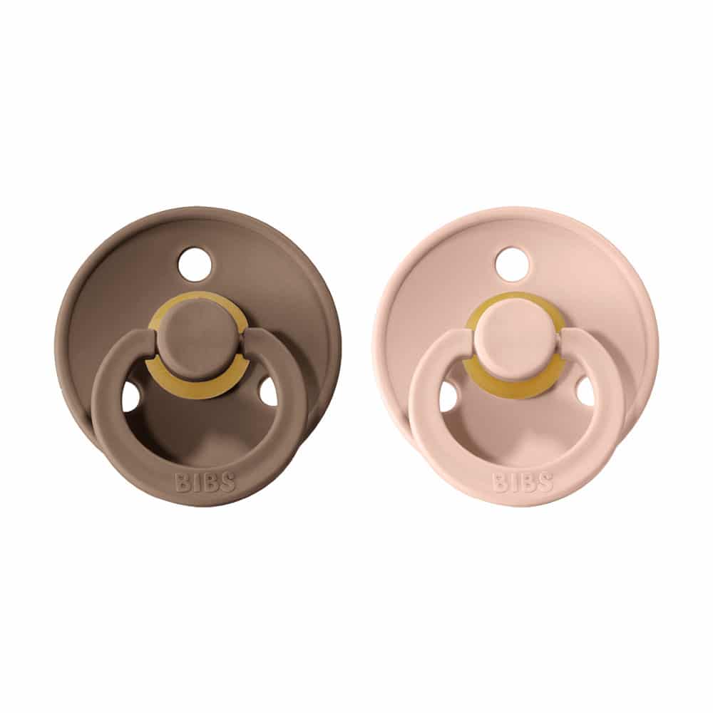 Cumlíky BIBS Colour okrúhle veľkosť 1 Dark Oak-Blush