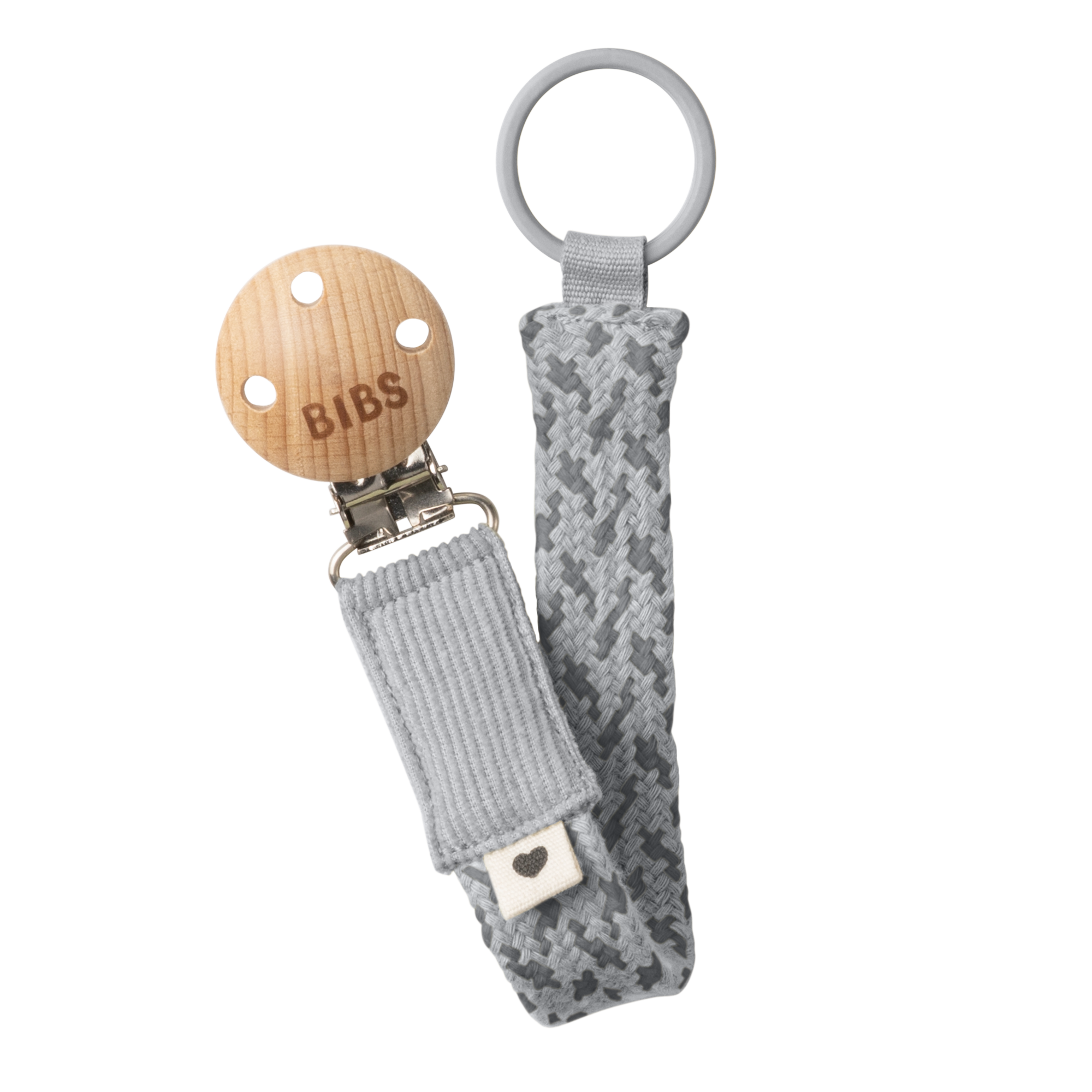 Klip na cumlík BIBS Paci Braid Cloud/Iron