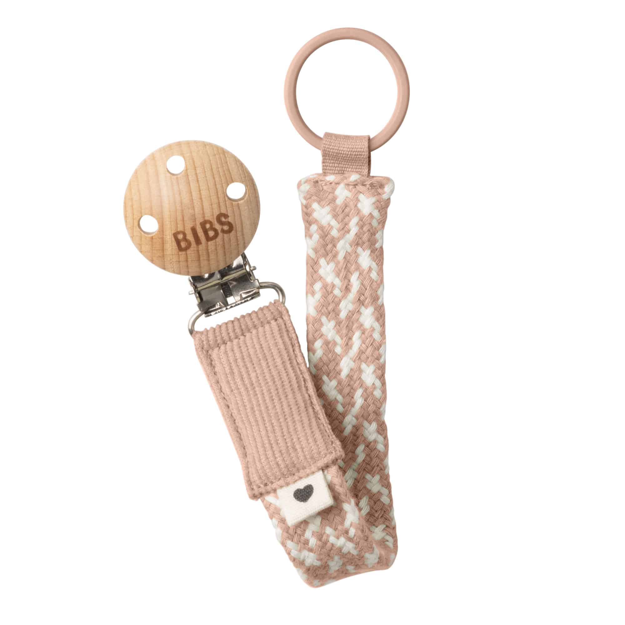 Klip na cumlík BIBS Paci Braid Blush/Ivory