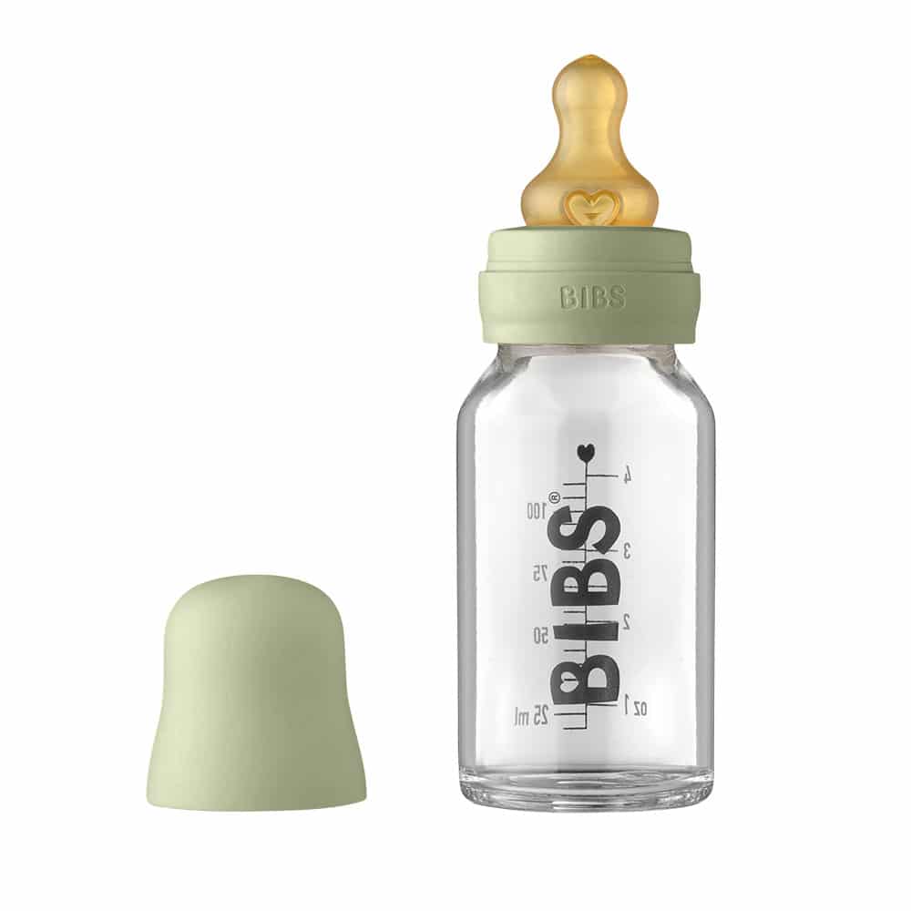 BIBS sklenená dojčenská fľaša 110ml Sage