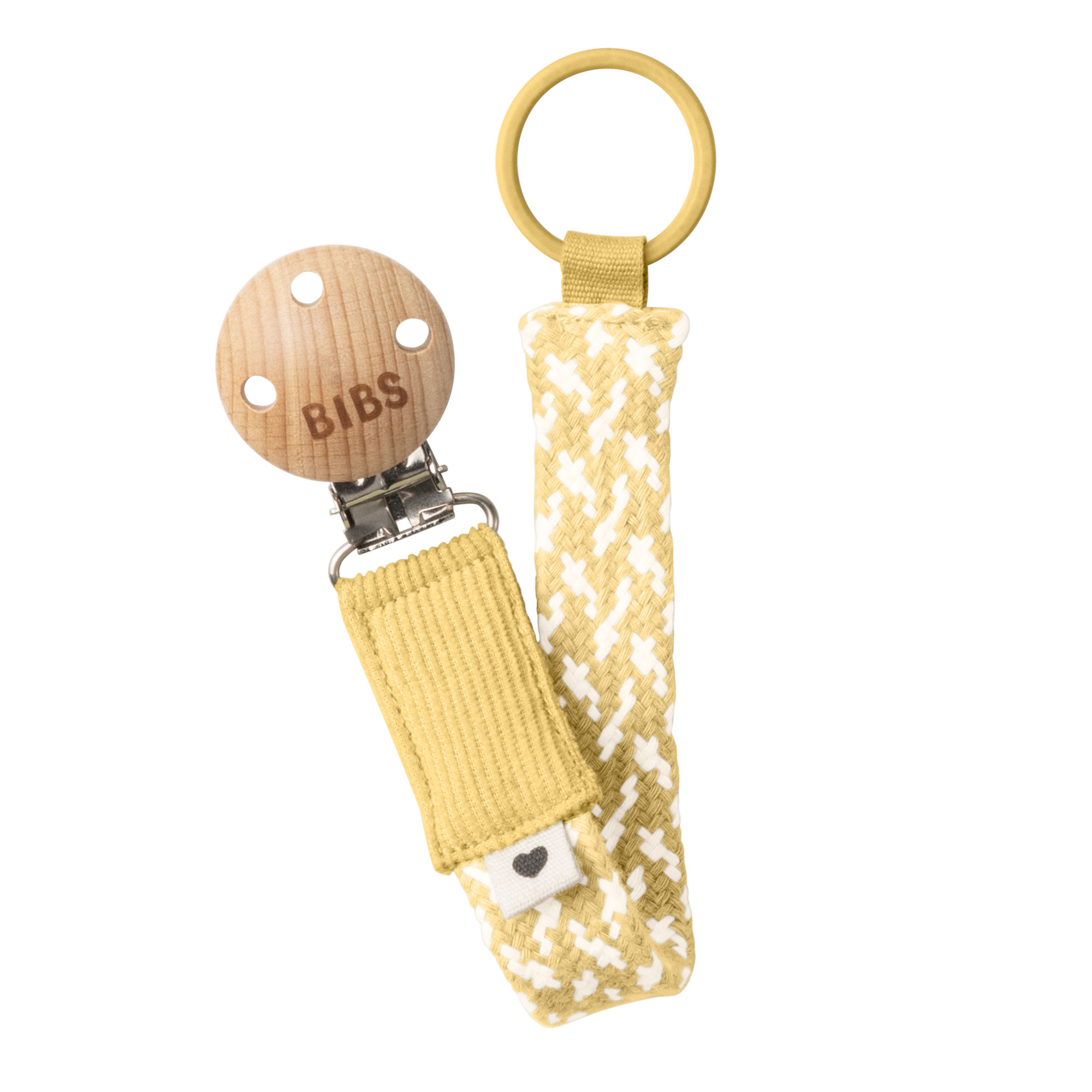 Klip na cumlík BIBS Paci Braid Pale Butter/Ivory