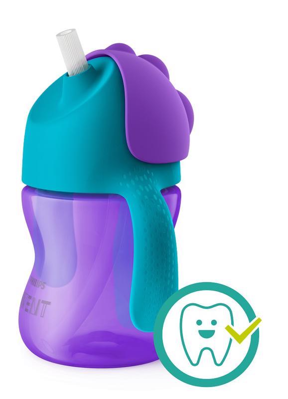 Philips AVENT Hrnček so slamkou 200 ml fialový