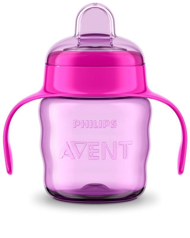 Philips AVENT Hrnček s mäkkým náustkom a s držadlami 200 ml ružový
