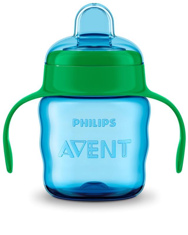 Philips AVENT Hrnček s mäkkým náustkom a s držadlami 200 ml modrý