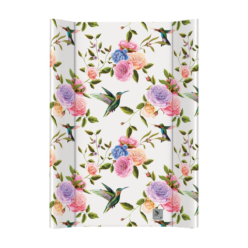 Ceba Podložka prebaľovacia 2-hranná s pevnou doskou (50x70) Comfort Flora&Fauna Flores