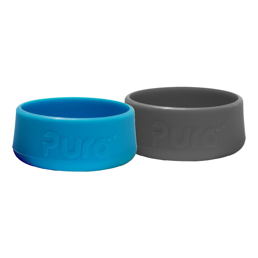 Pura silikónové chrániče na fľašu 2ks - 150ml, 260ml, 325ml Aqua Grey